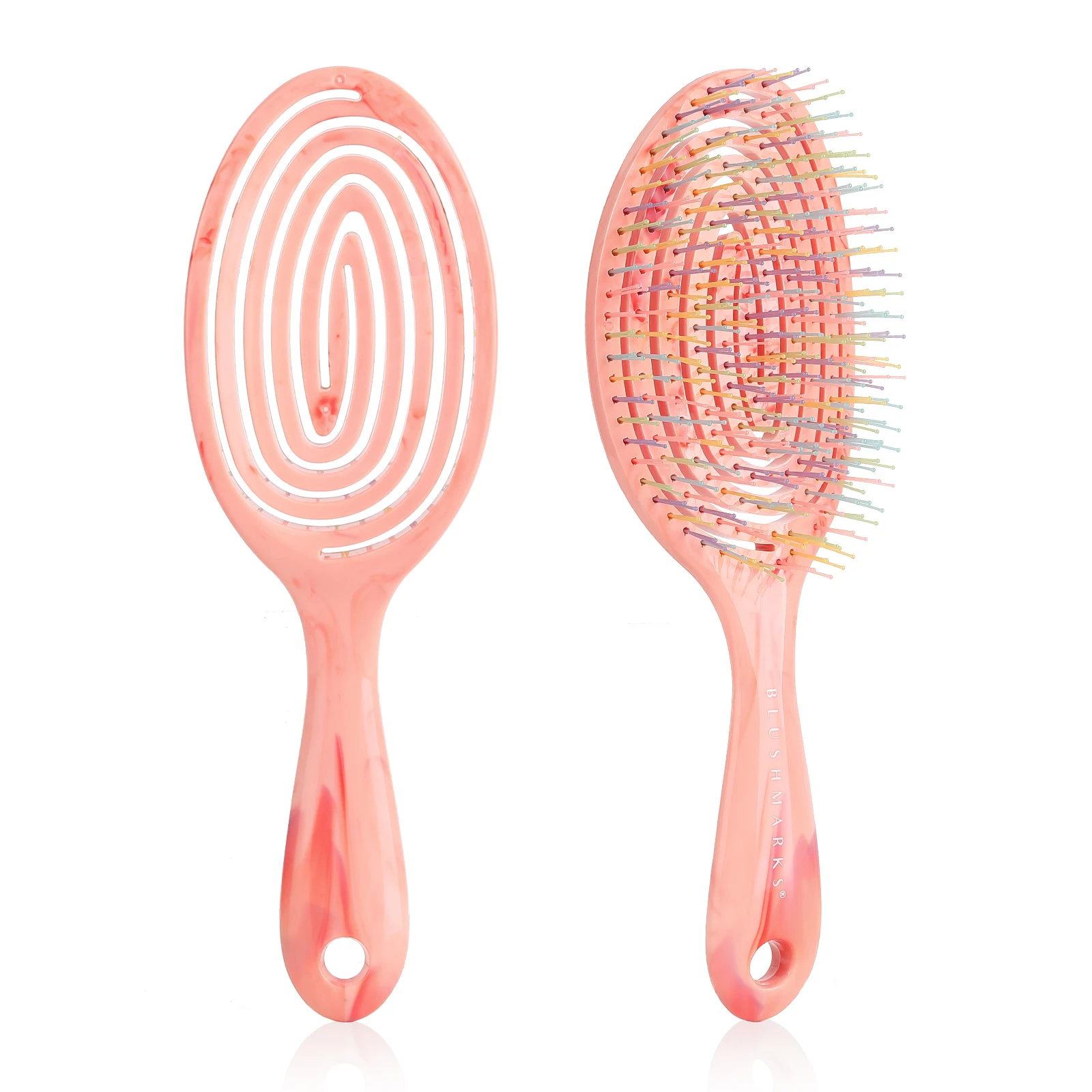 Hba0dfb73c131485cbfb1628b0e1a250eI.webp Oem Wet Dry Hairs Super Soft Nylon Bristle Massage Vented Hairbrush Plastic Detangling Flexible Curly Hair Brush - Image 1